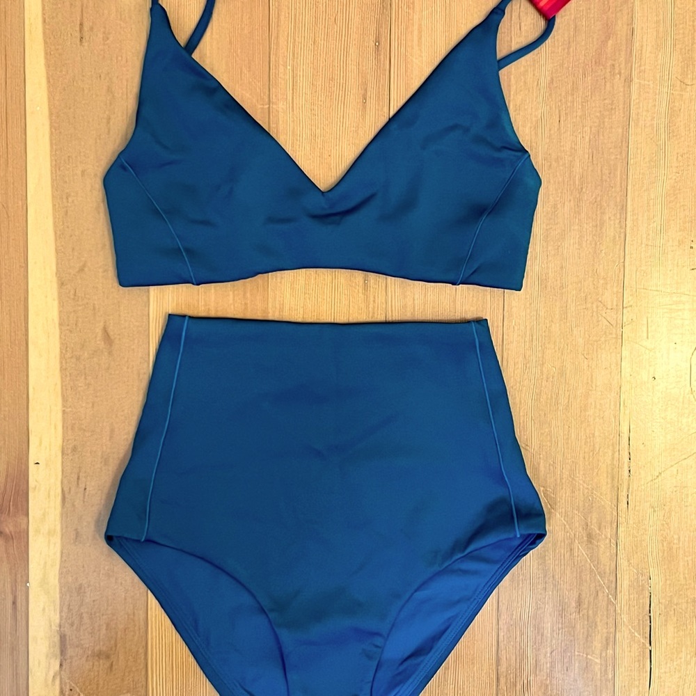 Left on Friday swimwear. Two tops + high rise bottom.